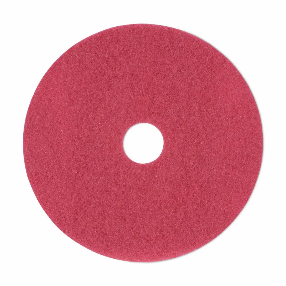 Boardwalk Buffing Floor Pads, 19" Diameter, Red, 5/Carton