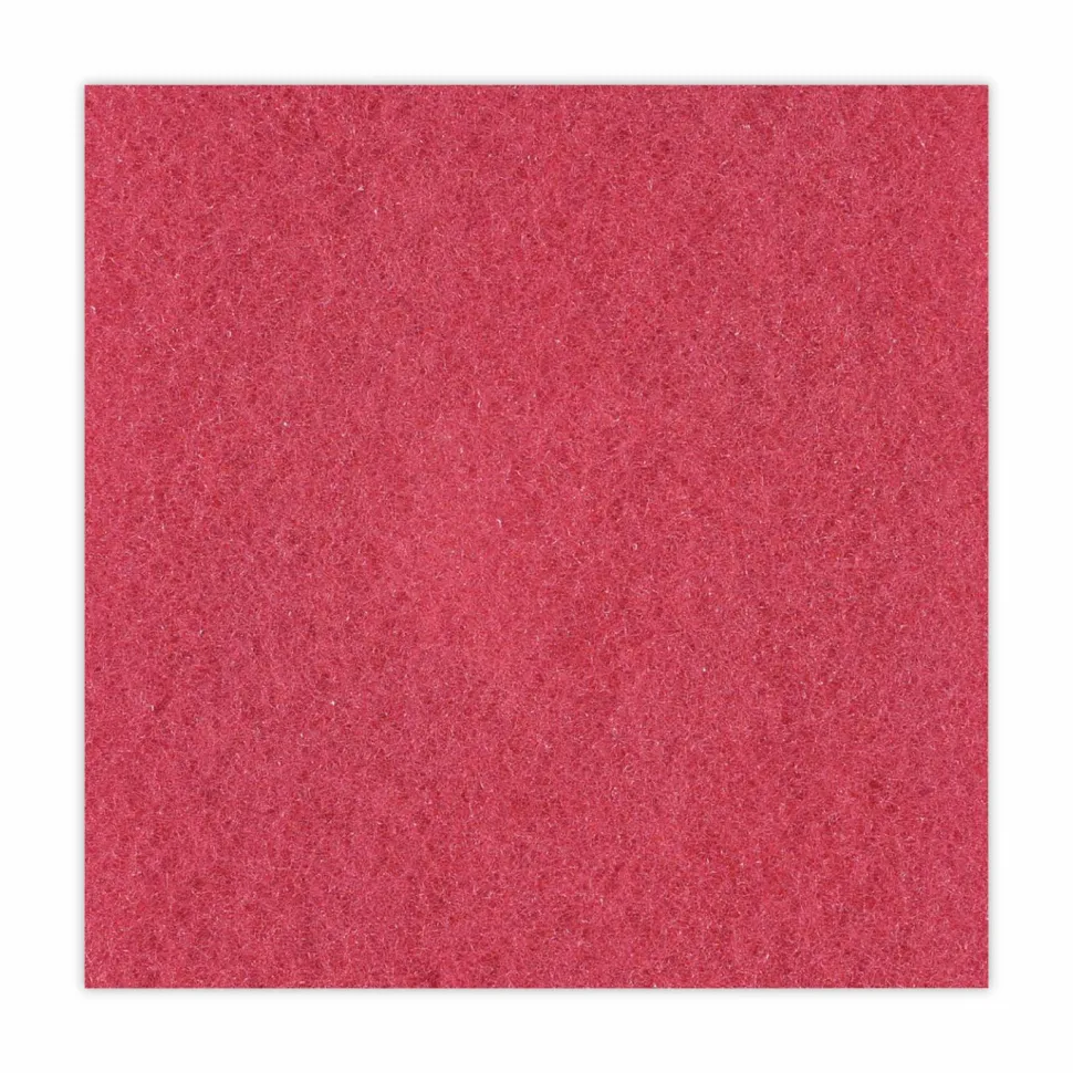 Boardwalk Buffing Floor Pads, 19" Diameter, Red, 5/Carton
