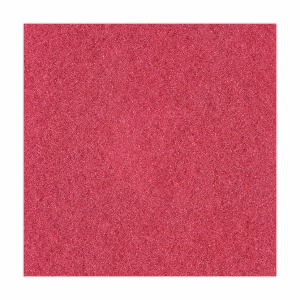 Boardwalk Buffing Floor Pads, 16" Diameter, Red, 5/Carton
