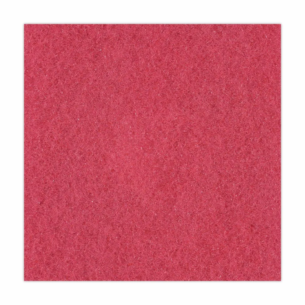 Boardwalk Buffing Floor Pads, 13" Diameter, Red, 5/Carton