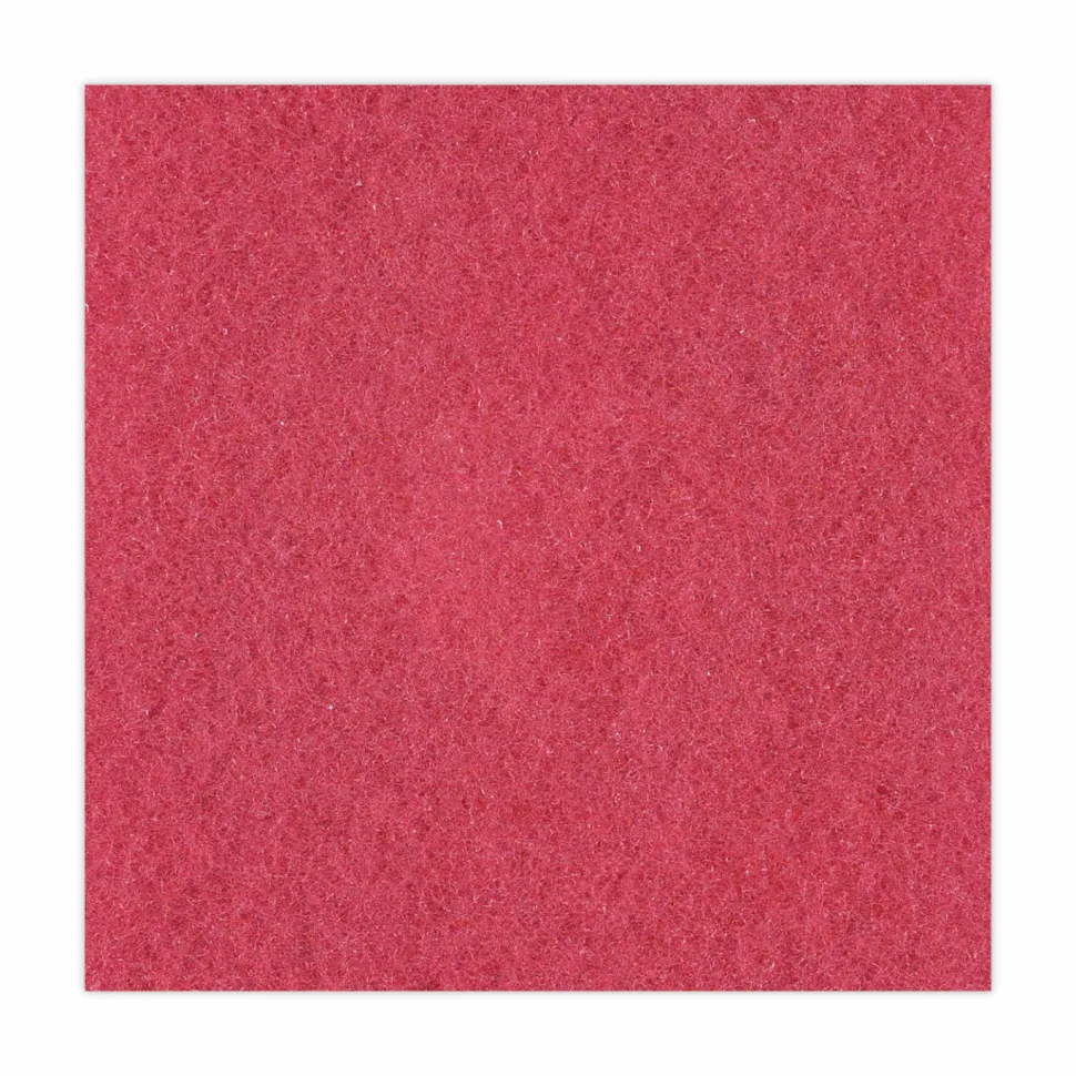 Boardwalk Buffing Floor Pads, 14" Diameter, Red, 5/Carton