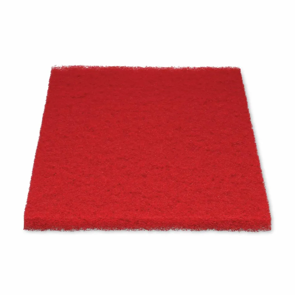 Boardwalk Buffing Floor Pads, 28 x 14, Red, 10/Carton