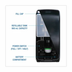 Boardwalk Bulk Fill Soap Dispenser, 900 mL, 5.5 x 4 x 12, Black