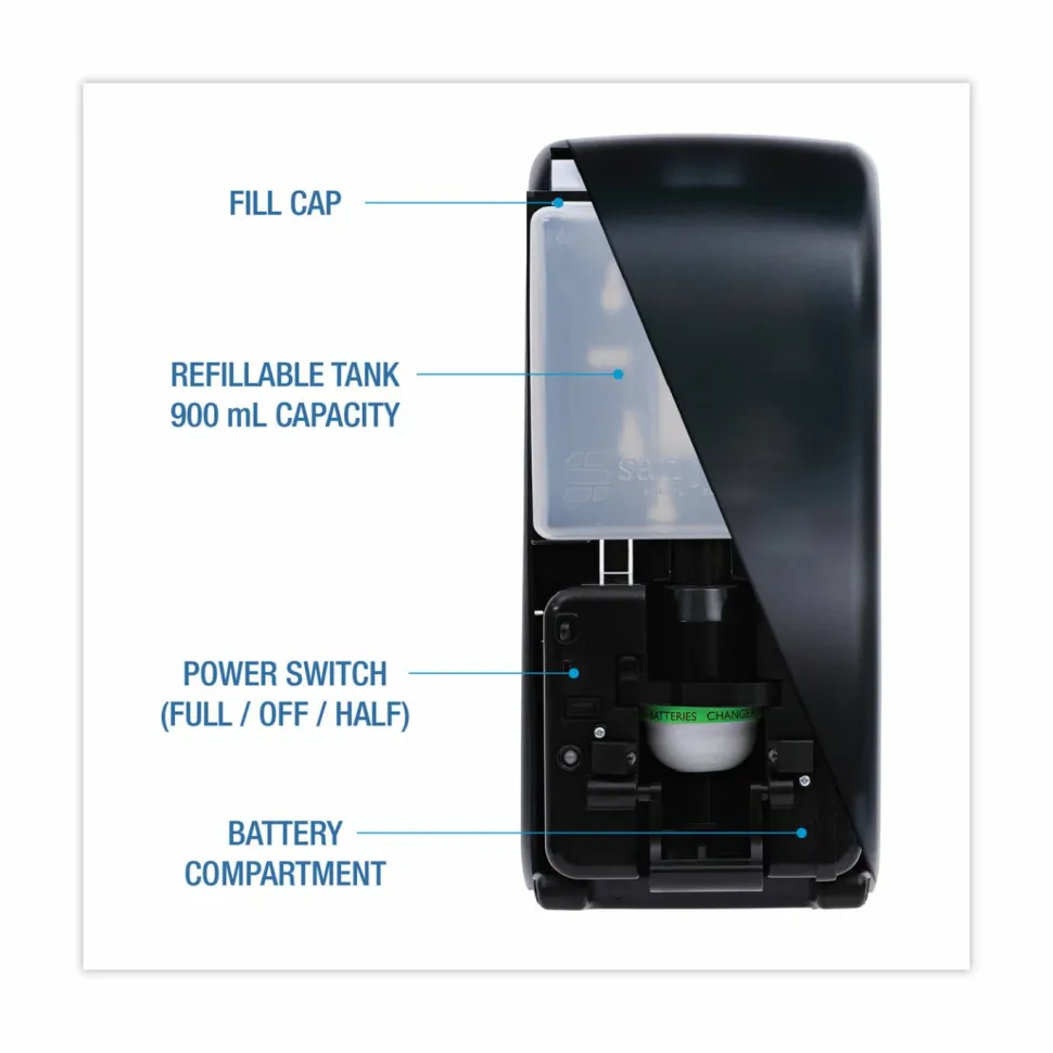 Boardwalk Bulk Fill Soap Dispenser, 900 mL, 5.5 x 4 x 12, Black