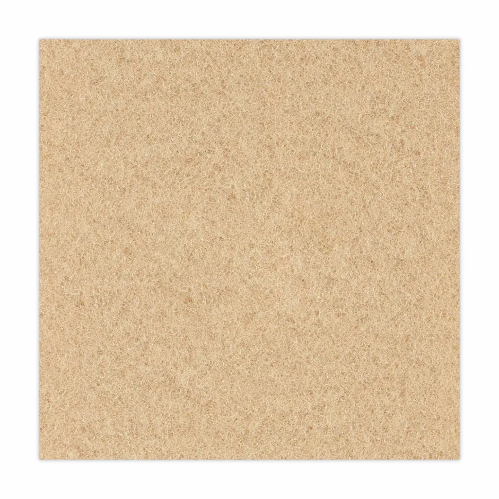 Boardwalk Burnishing Floor Pads, 20" Diameter, Tan, 5/Carton