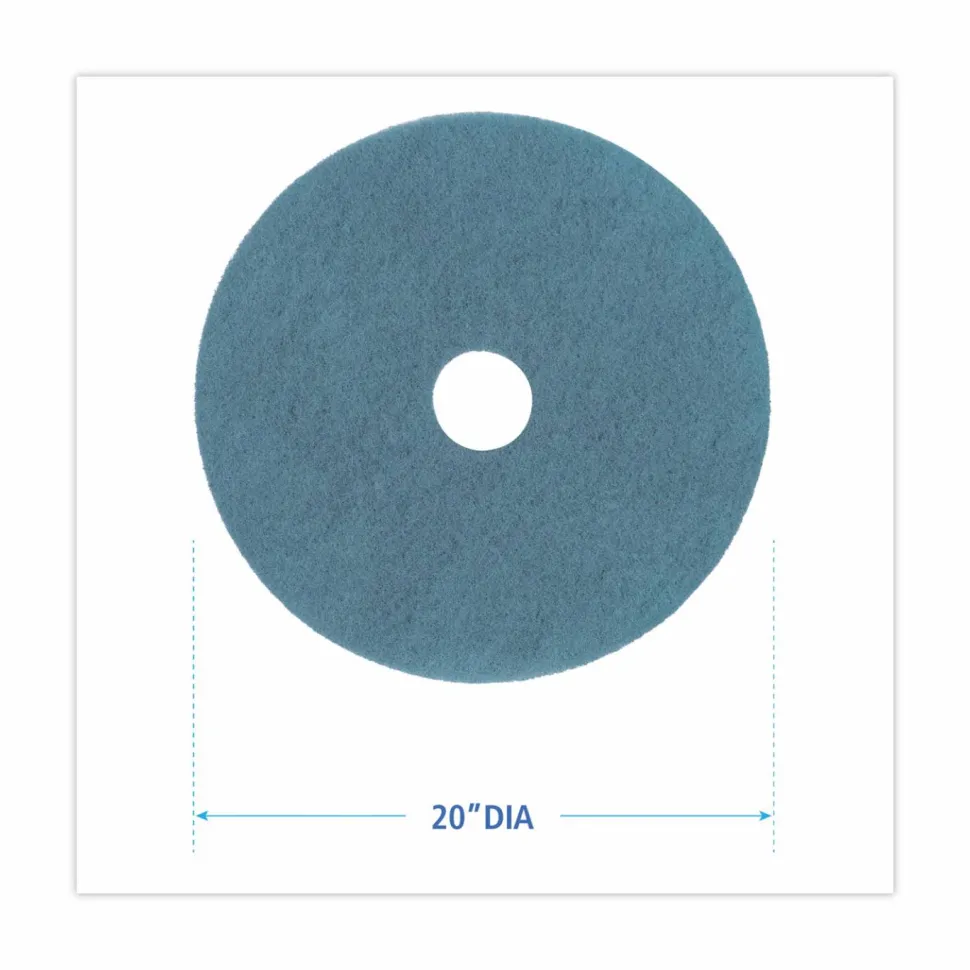 Boardwalk Burnishing Floor Pads, 20" Diameter, Aqua, 5/Carton
