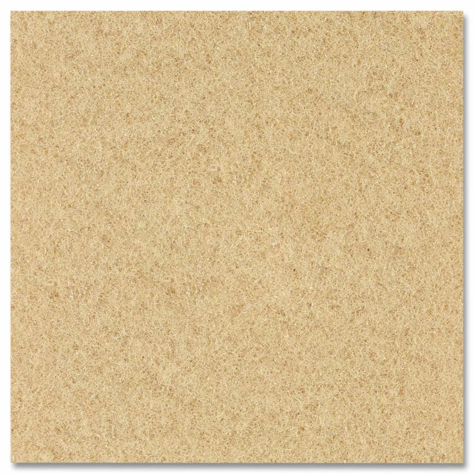 Boardwalk Burnishing Floor Pads, 19" Diameter, Tan, 5/Carton