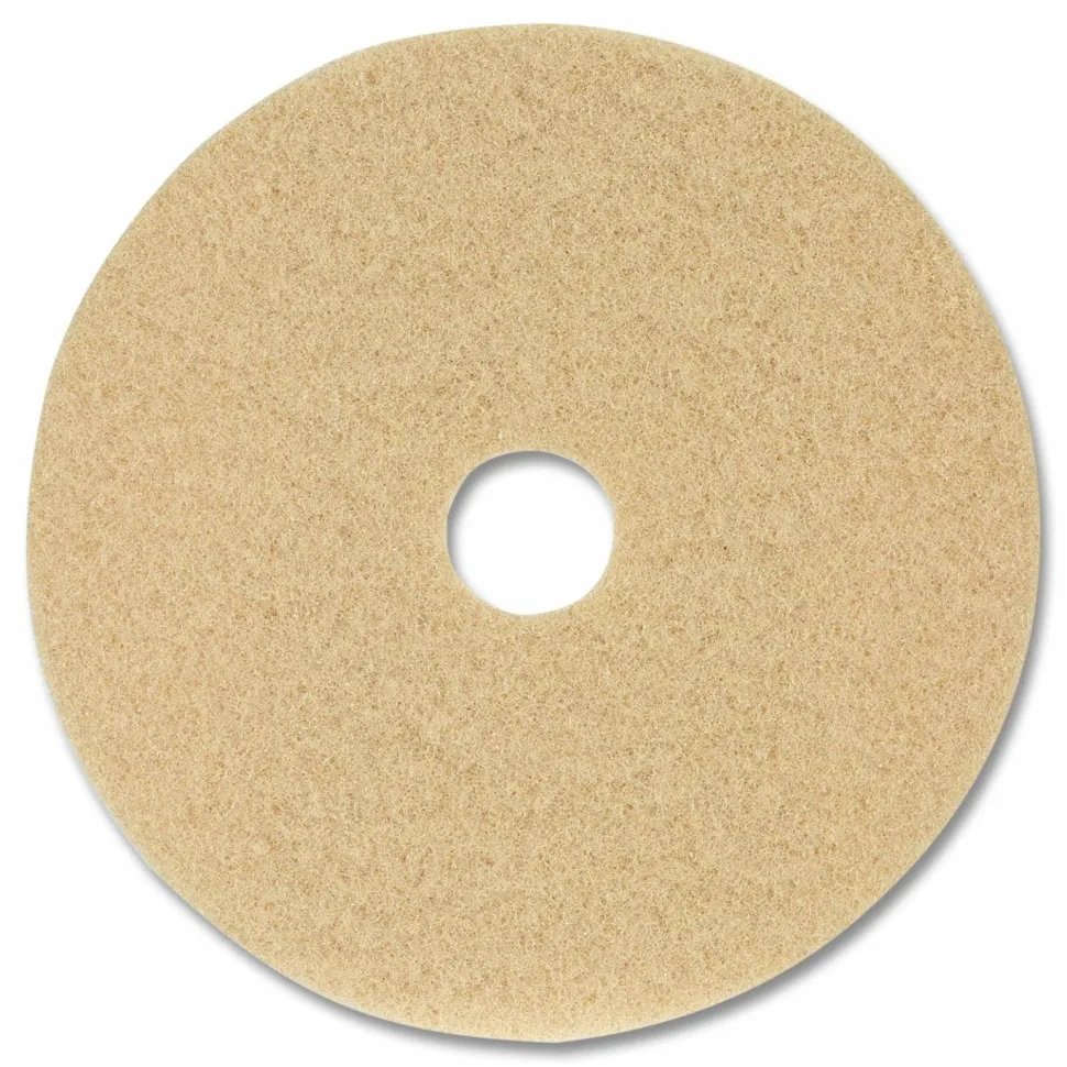 Boardwalk Burnishing Floor Pads, 19" Diameter, Tan, 5/Carton