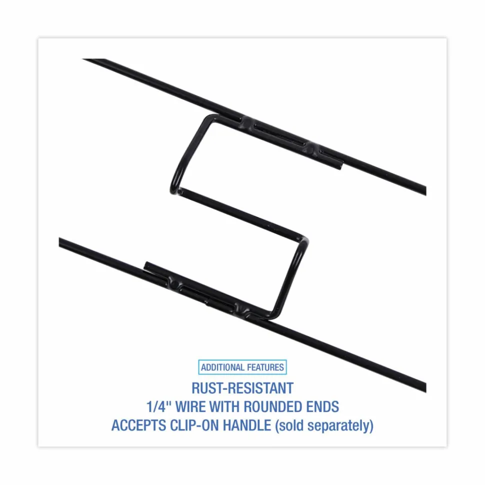Boardwalk Clip-On Dust Mop Frame, 36 x 5, Zinc Plated, Black