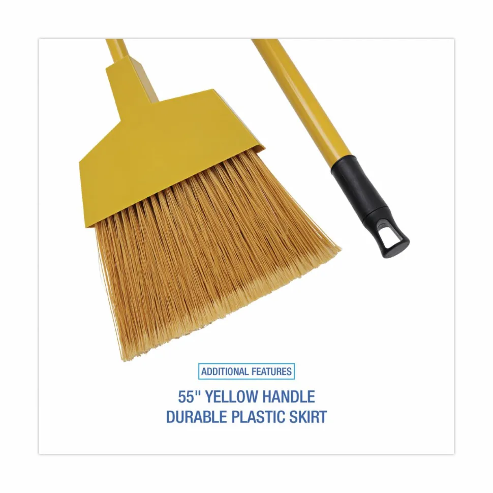 Boardwalk Corn Fiber Angled-Head Lobby Brooms, 55" Length, Yellow, 12/Carton