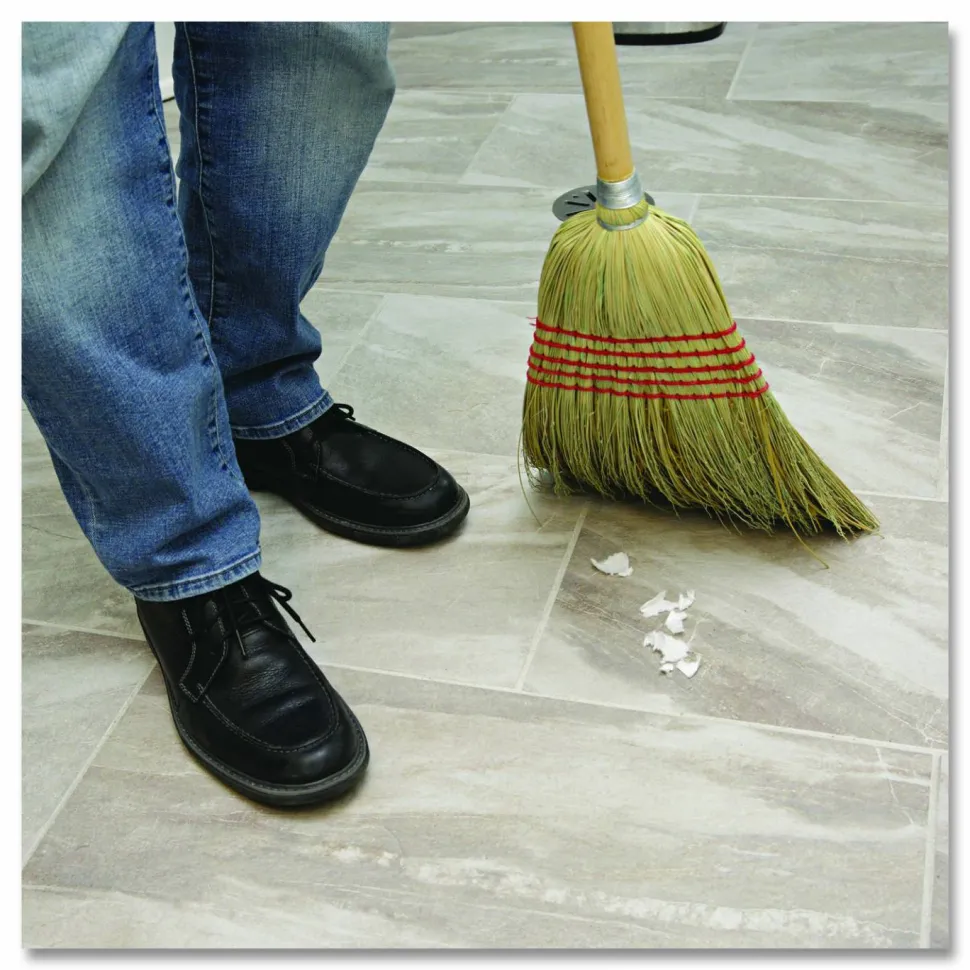 Boardwalk Corn/Fiber Brooms, Corn/Yucca Bristles, 53.5" Overall Length, Natural, 6/Carton
