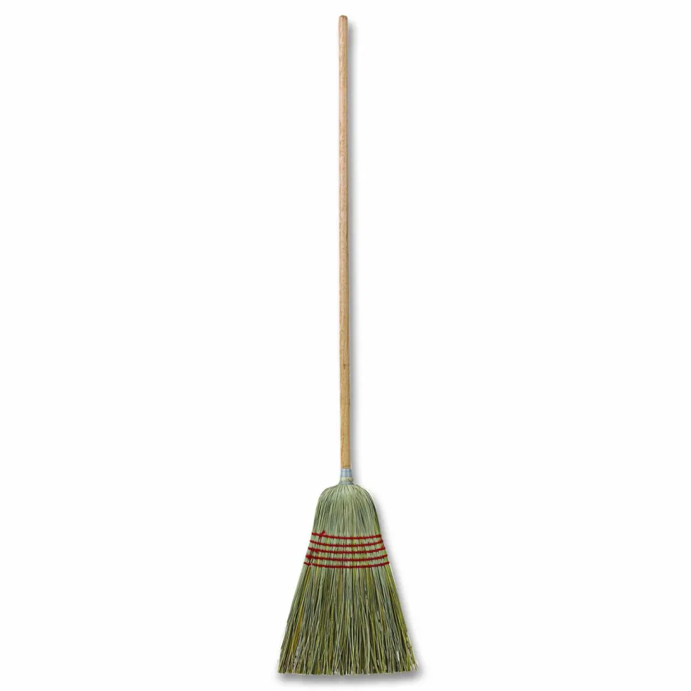 Boardwalk Corn/Fiber Brooms, Corn/Yucca Bristles, 53.5" Overall Length, Natural, 6/Carton