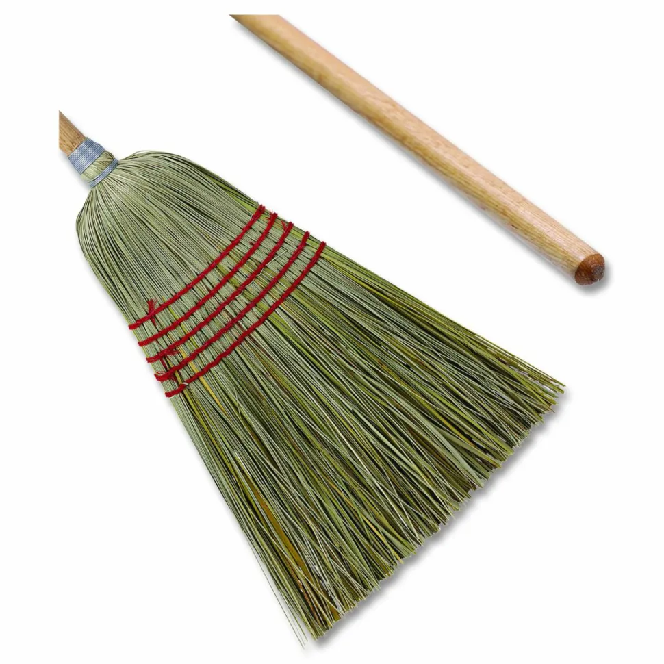 Boardwalk Corn/Fiber Brooms, Corn/Yucca Bristles, 53.5" Overall Length, Natural, 6/Carton