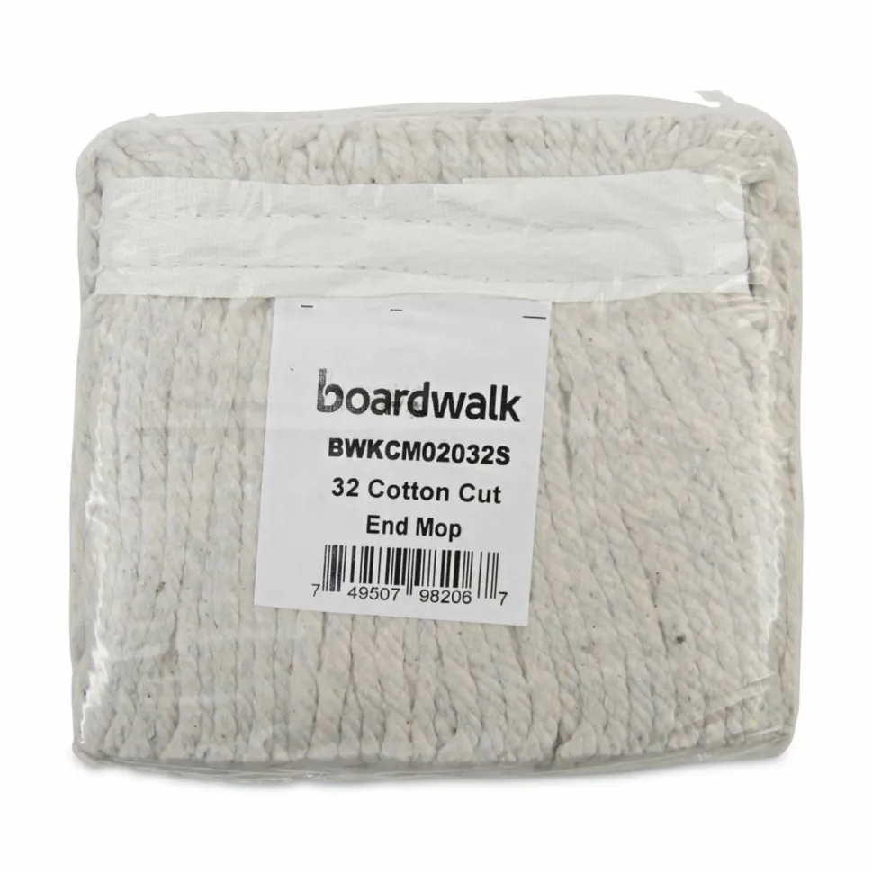 Boardwalk Cotton Mop Head, Cut-End, #32, White, 12/Carton