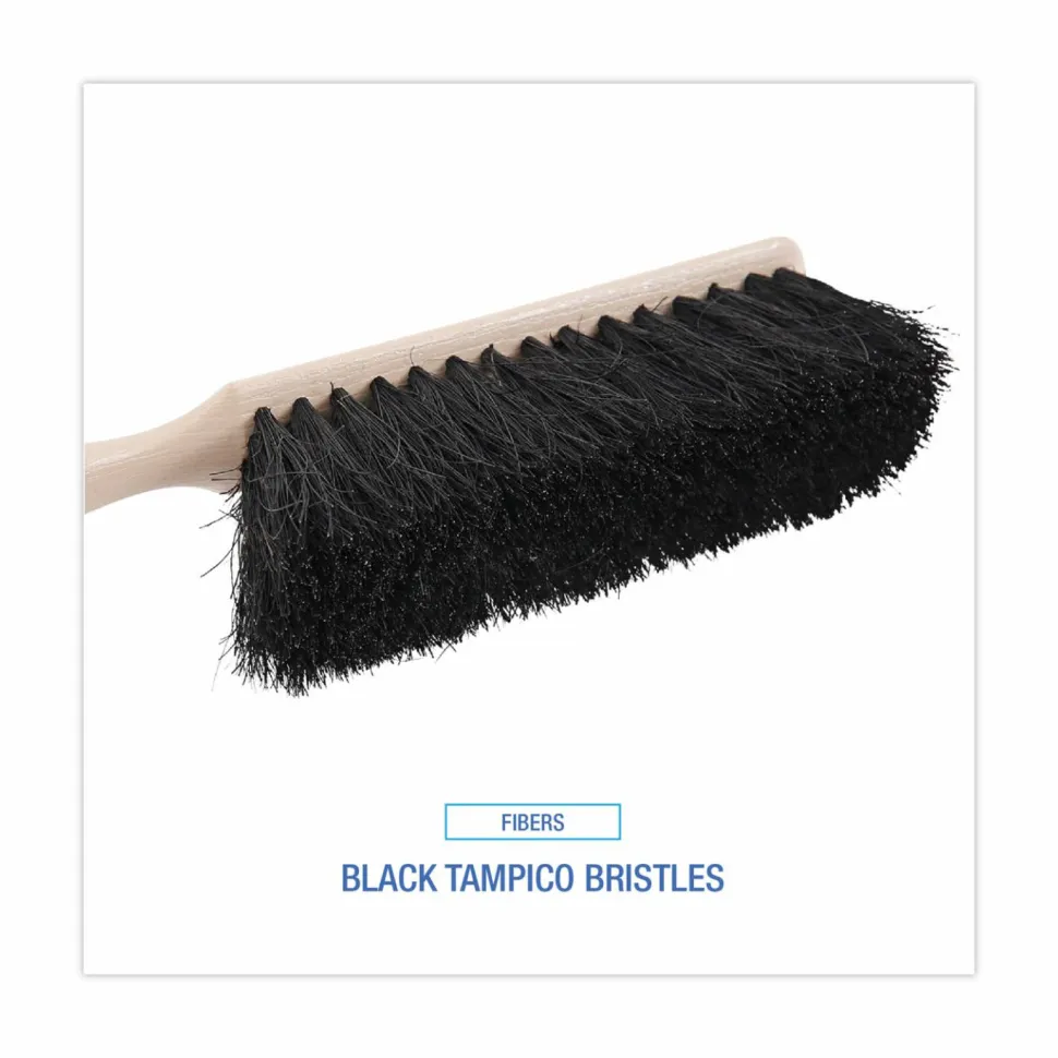 Boardwalk Counter Brush, Black Tampico Bristles, 4.5" Brush, 3.5" Tan Plastic Handle