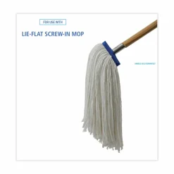 Boardwalk Cut-End Lie-Flat Wet Mop Head, Rayon, 16oz, White, 12/Carton