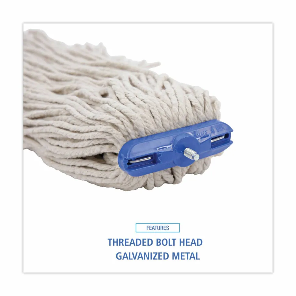 Boardwalk Cut-End Lie-Flat Wet Mop Head, Cotton, 16oz, White