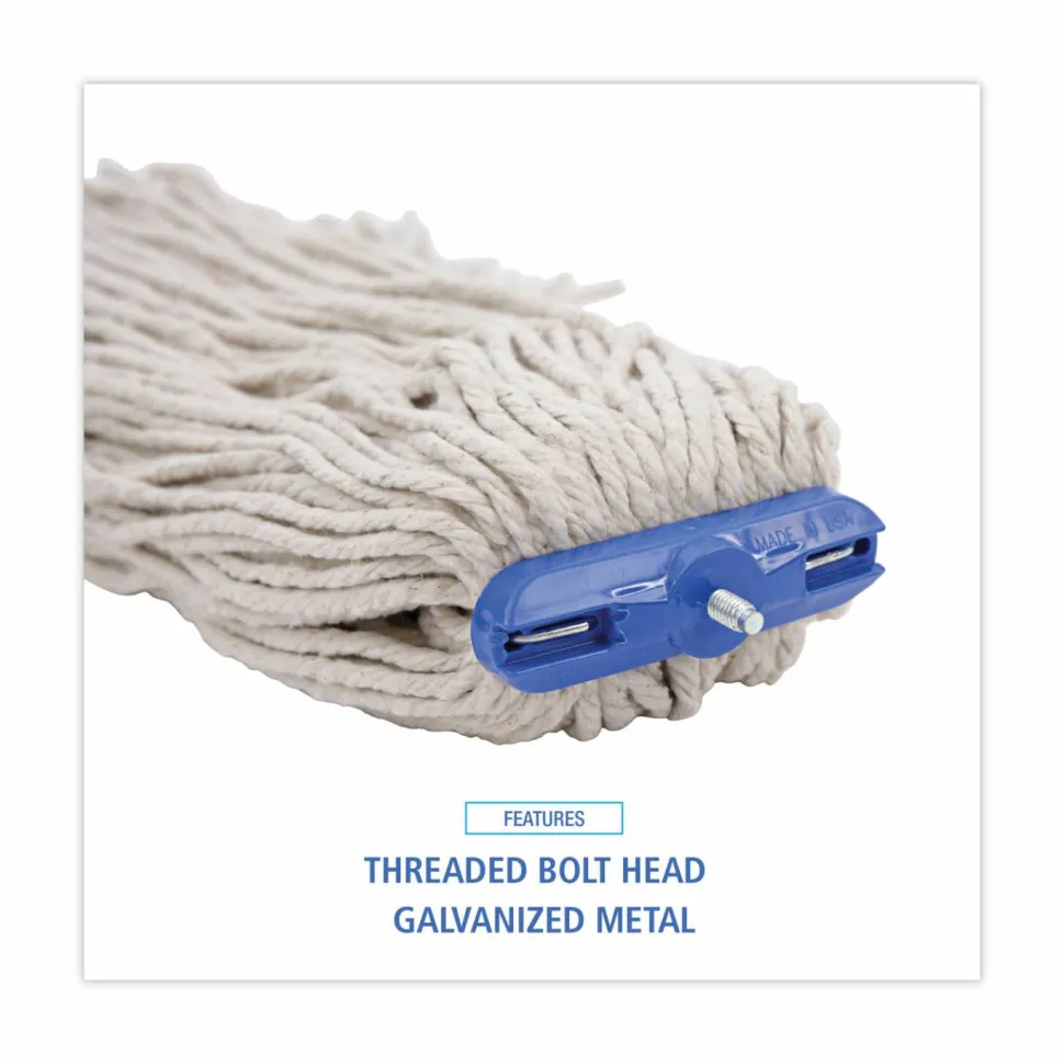 Boardwalk Cut-End Lie-Flat Wet Mop Head, Cotton, 24oz, White