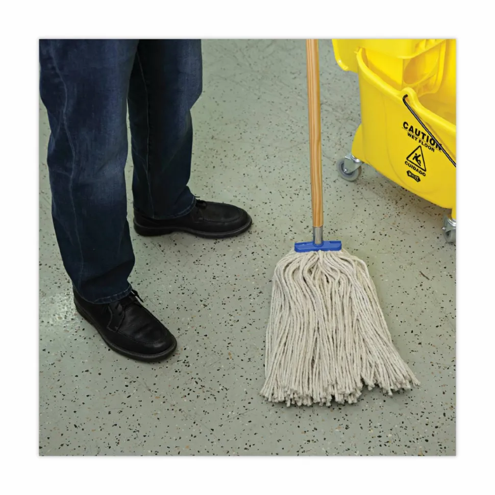 Boardwalk Cut-End Lie-Flat Wet Mop Head, Cotton, 24oz, White