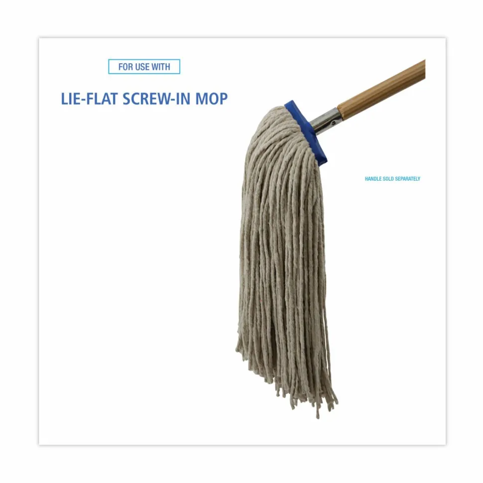 Boardwalk Cut-End Lie-Flat Wet Mop Head, Cotton, 24oz, White