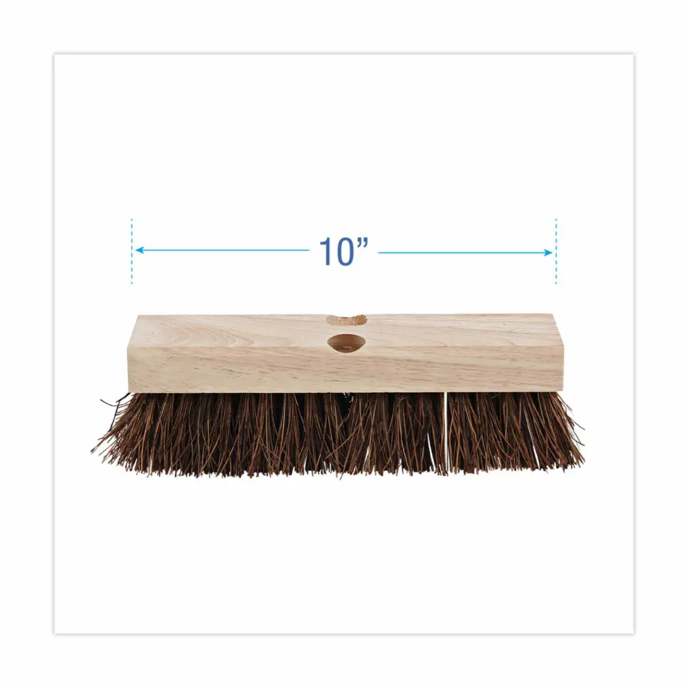 Boardwalk Deck Brush Head, 2" Brown Palmyra Fiber Bristles, 10" Brush
