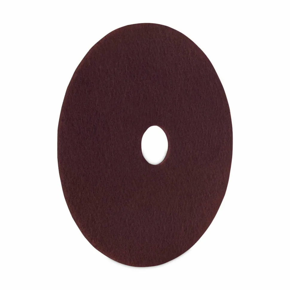 Boardwalk Deep Scrub Pads, 20" Diameter, Maroon, 10/Carton