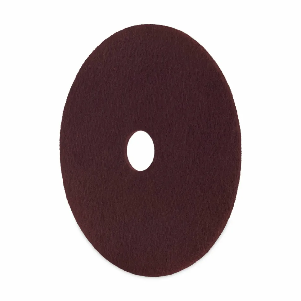 Boardwalk Deep Scrub Pads, 16" Diameter, Maroon, 10/Carton