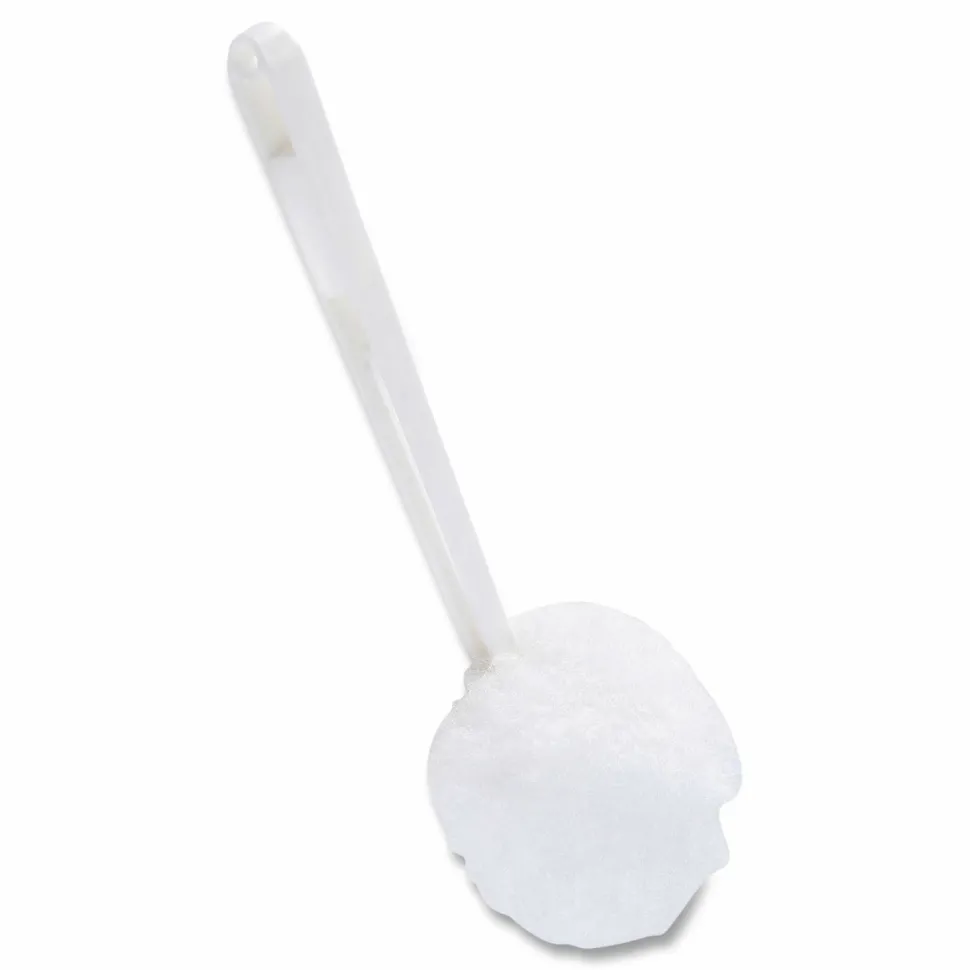 Boardwalk Deluxe Toilet Bowl Mop, 12" Handle, 2" Mop Head, White, 25/Carton