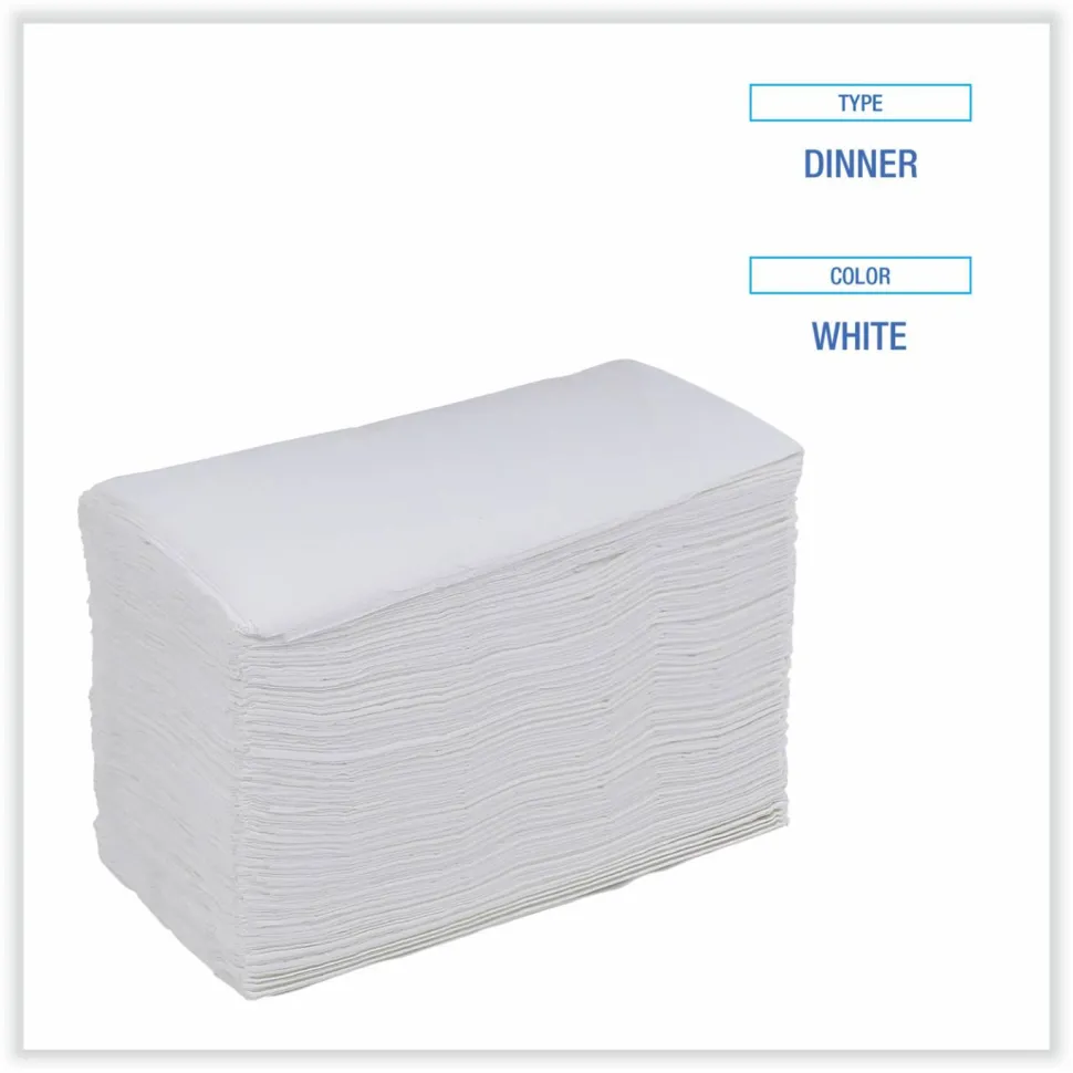 Boardwalk Dinner Napkin, 2-Ply, 17 x 15, White, 100/Pack, 30 Packs/Carton