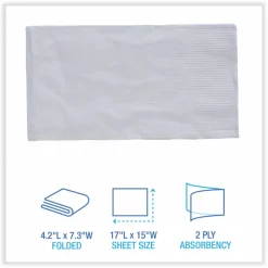Boardwalk Dinner Napkin, 2-Ply, 17 x 15, White, 100/Pack, 30 Packs/Carton