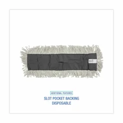 Boardwalk Disposable Cut End Dust Mop Head, Cotton/Synthetic, 24 x 5, White
