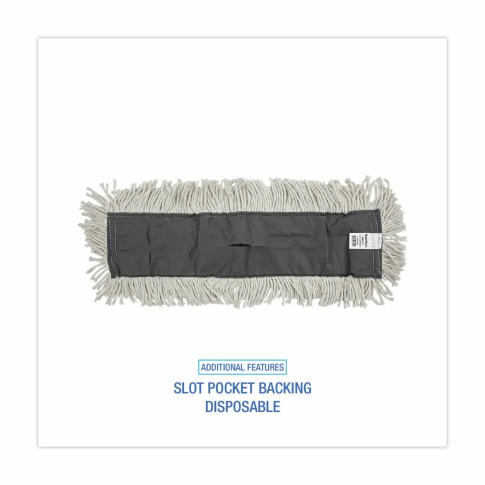 Boardwalk Disposable Cut End Dust Mop Head, Cotton/Synthetic, 24 x 5, White
