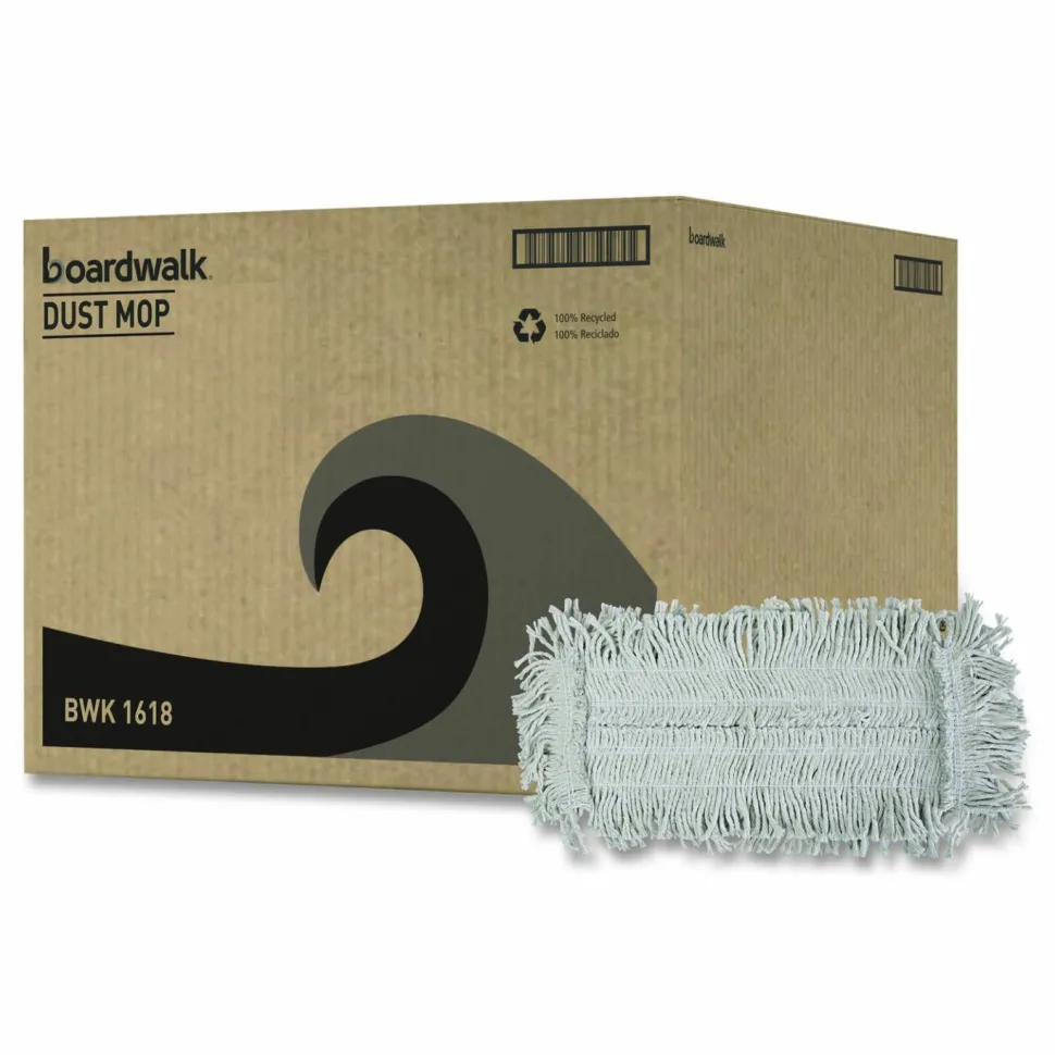 Boardwalk Disposable Dust Mop Head, Cotton, 18w x 5d