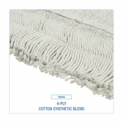 Boardwalk Disposable Dust Mop Head w/Sewn Center Fringe, Cotton/Synthetic, 36 x 5, White
