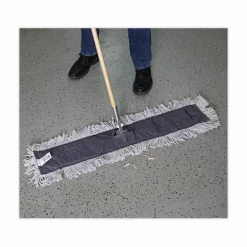 Boardwalk Disposable Dust Mop Head w/Sewn Center Fringe, Cotton/Synthetic, 36 x 5, White