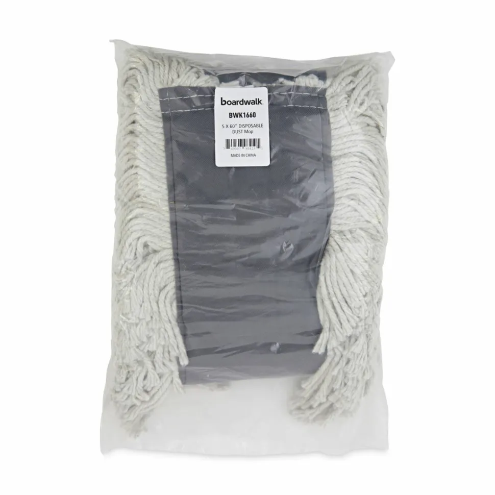Boardwalk Disposable Dust Mop Head, Cotton, Cut-End, 60 x 5