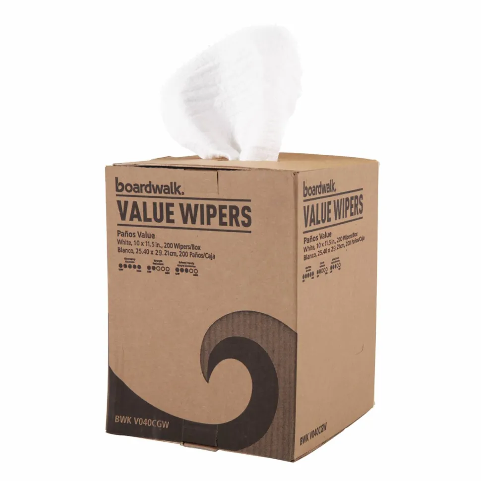 Boardwalk DRC Wipers, Centerpull, 10 x 11.5, White, 200/Carton