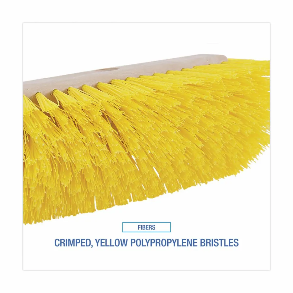 Boardwalk Dual-Surface Scrub Brush, Yellow Polypropylene Bristles, 10" Brush, Plastic Handle