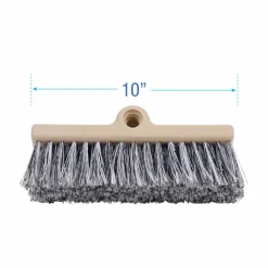 Boardwalk Dual-Surface Vehicle Brush, Black Polypropylene Bristles, 10" Brush, Brown Plastic Handle