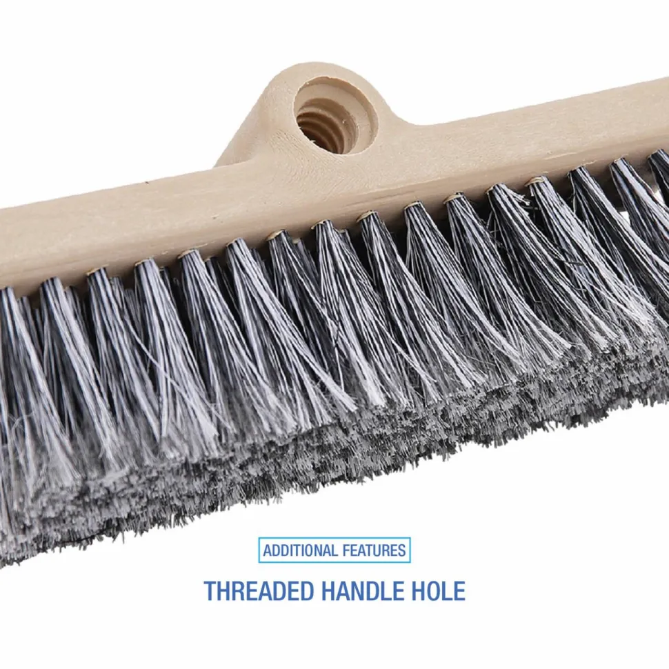 Boardwalk Dual-Surface Vehicle Brush, Black Polypropylene Bristles, 10" Brush, Brown Plastic Handle