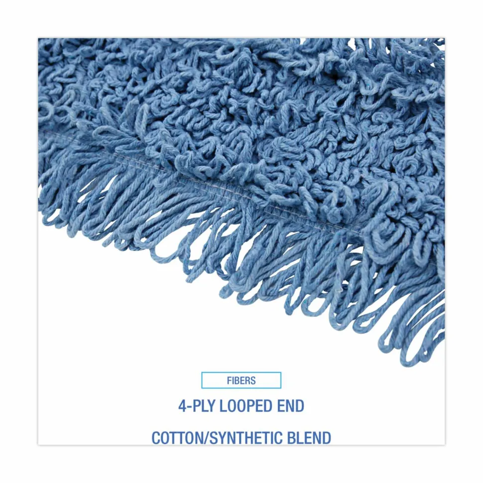 Boardwalk Dust Mop Head, Cotton/Synthetic Blend, 48" x 5", Blue