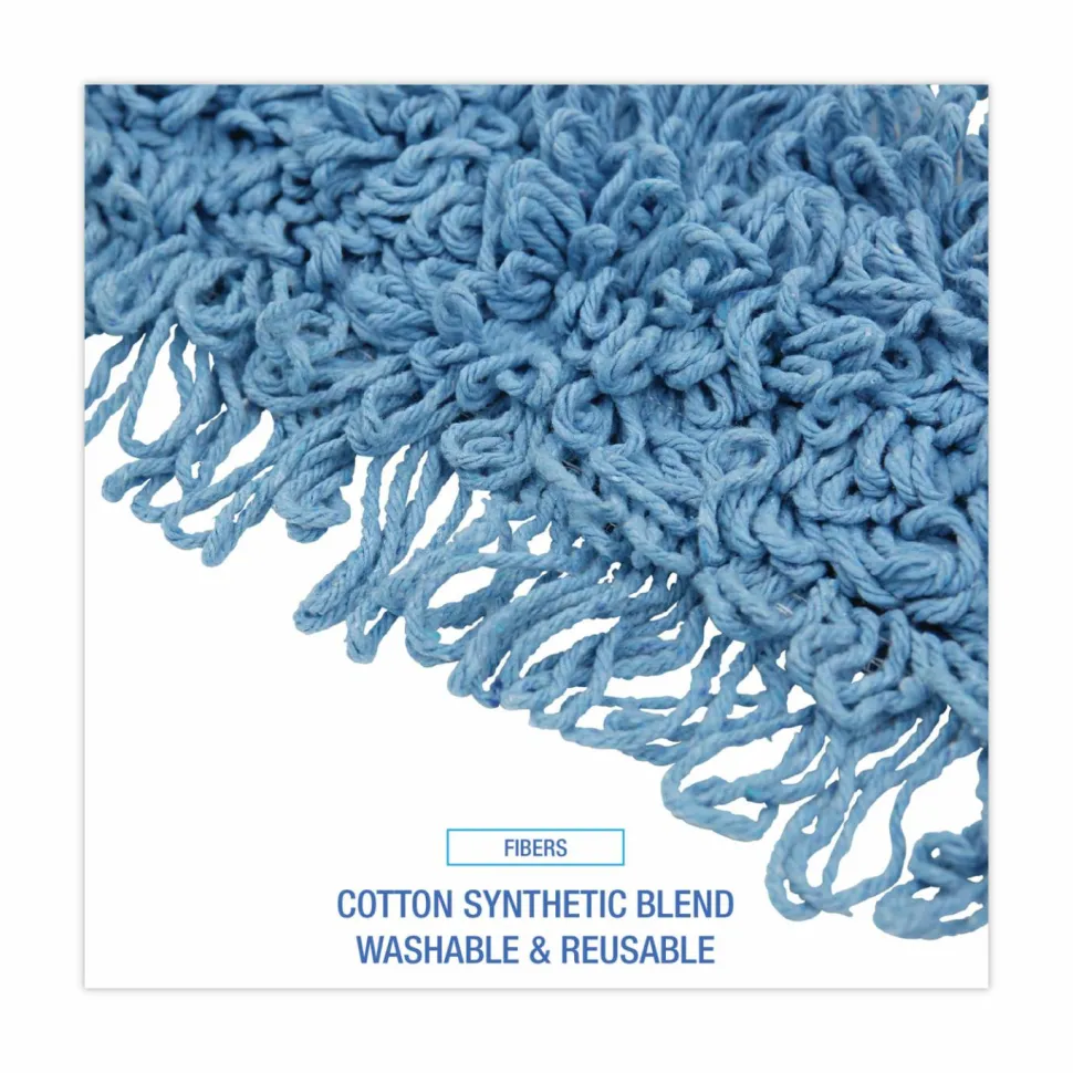 Boardwalk Dust Mop Head, Cotton/Synthetic Blend, 36 x 5, Looped-End, Blue