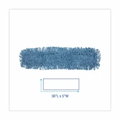 Boardwalk Dust Mop Head, Cotton/Synthetic Blend, 36 x 5, Looped-End, Blue