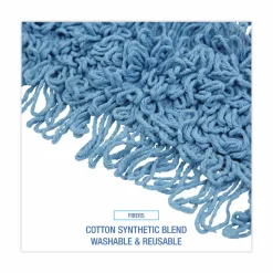 Boardwalk Dust Mop Head, Looped-End, Cotton/Synthetic Fibers, 24 x 5, Blue
