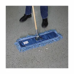 Boardwalk Dust Mop Head, Looped-End, Cotton/Synthetic Fibers, 18 x 5, Blue