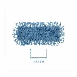Boardwalk Dust Mop Head, Looped-End, Cotton/Synthetic Fibers, 18 x 5, Blue