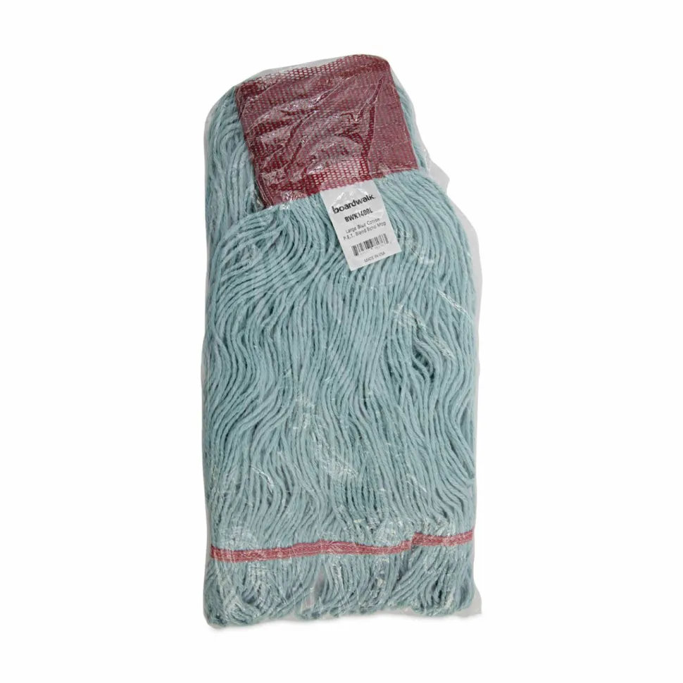 Boardwalk EchoMop with Looped-End Wet Head, Cotton/Rayon/Synthetic, Large, Blue