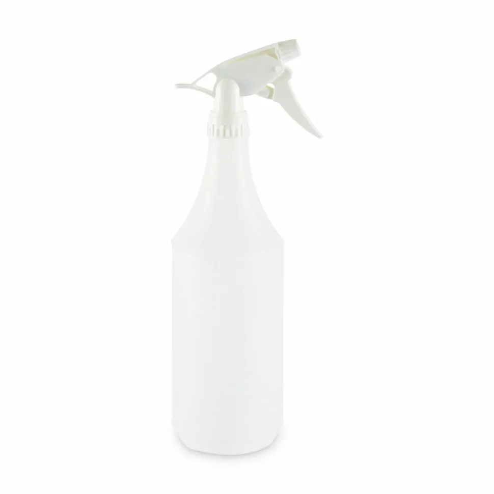 Boardwalk Embossed Plastic Spray Bottle, 32 oz, Clear, 24/Carton
