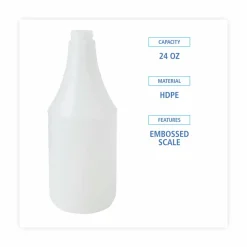 Boardwalk Embossed Plastic Spray Bottle, 24 oz, Clear, 24/Carton