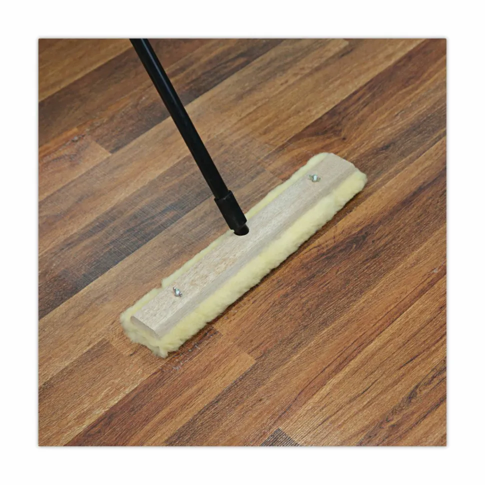 Boardwalk Fiberglass Broom Handle, Nylon Plastic Threaded End, 1" dia x 60", Black